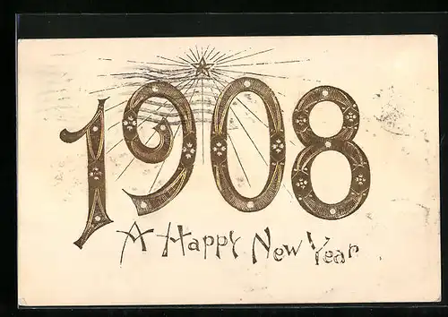 AK Jahreszahl 1908, A happy new Year