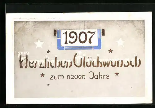 AK Jahreszahl 1907, Herzlichen Glückwunsch