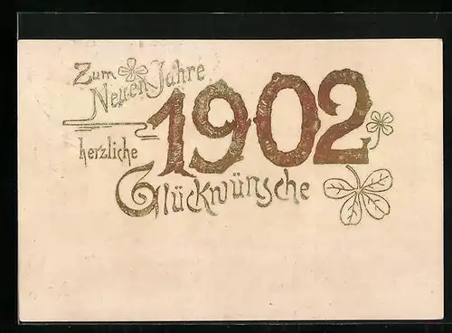 AK Jahreszahl 1902, Kleeblatt