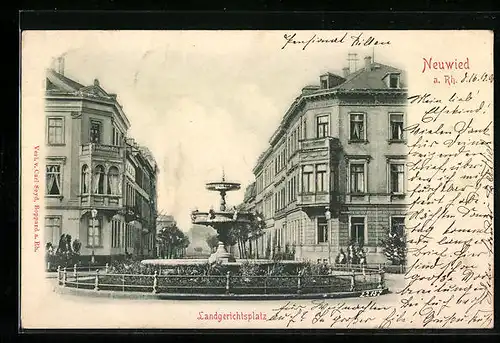 Relief-AK Neuwied a. Rhein, Landgerichtsplatz