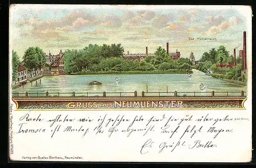 Lithographie Neumünster, Der Mühlenteich