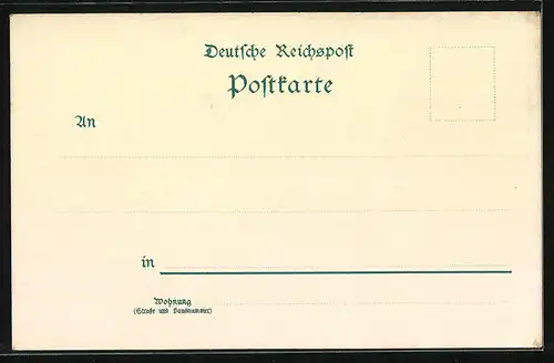 Lithographie Mönchen Gladbach, Ortsansicht mit Krieger-Denkmal