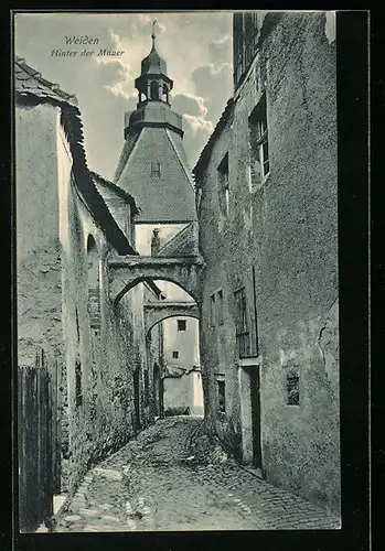 AK Weiden, Gassenpartie hinter der Mauer