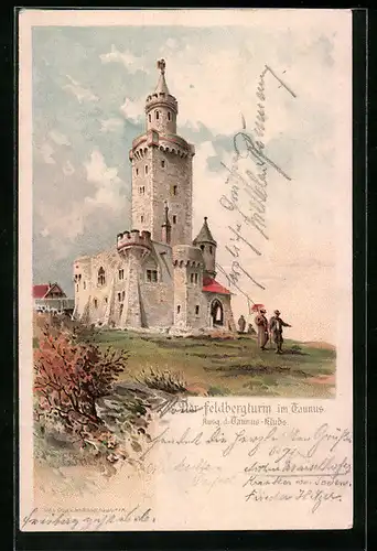 Lithographie Feldberg /Ts., Der Feldbergturm