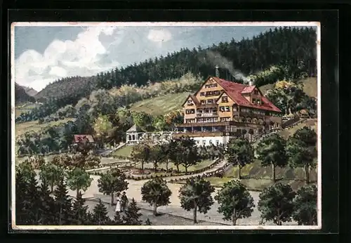 AK Bad Liebenzell, Hotel Monopol Adolf Benzinger mit Umgebung