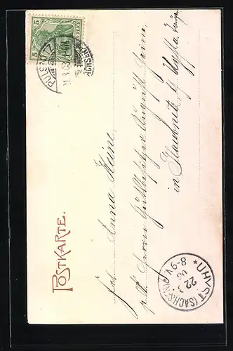 AK Pulsnitz, Schloss mit Schlossteich und Kirche