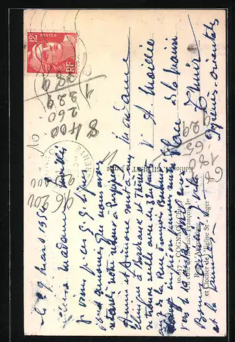 AK Cognac, Rue d`Angonleme et Clocher de l`Eglise St-Leger