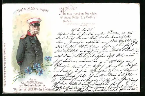 AK Zum hunderjährigen Geburtstage Kaiser Wilhelm`s des Grossen