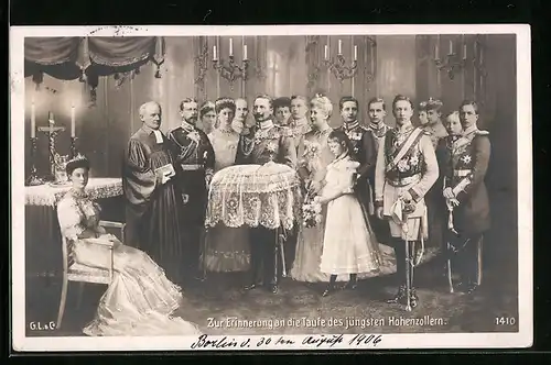 AK Zur Erinnerung an die Taufe des Jüngsten Hohenzollern, Wilhelm II. von Preussen