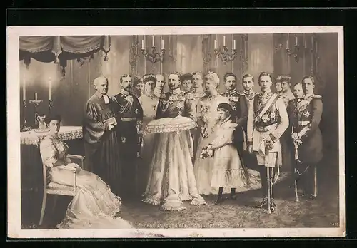 AK Zur Erinnerung an die Taufe des jüngsten Hohenzollern, Wilhelm II. von Preussen