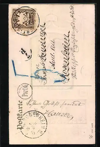 Präge-AK Erinnerung an die Silberhochzeit des Kaiserpaares am 27.02.1906