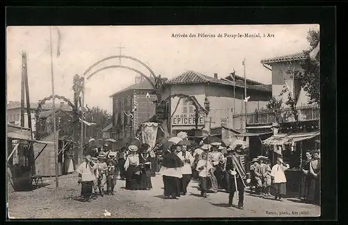 AK Ars, Arrivée des Pèlerins de Paray-le-Monial