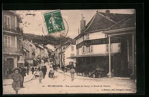 AK Bellegarde, Rue principale de Coupy et Route de Genève