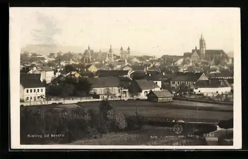 AK Klatovy, Ortsansicht aus der Vogelschau