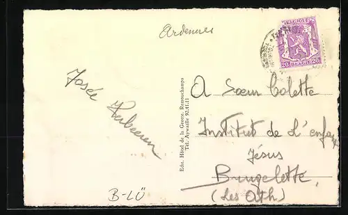 AK Remouchamps, Le Belvédère des Frères Rahir