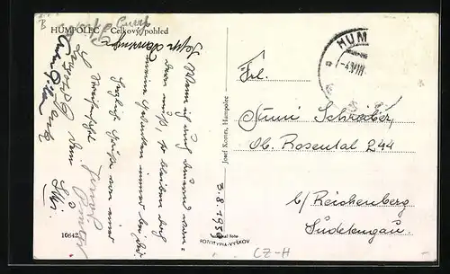 AK Humpolec, Ortsansicht mit Umgebung