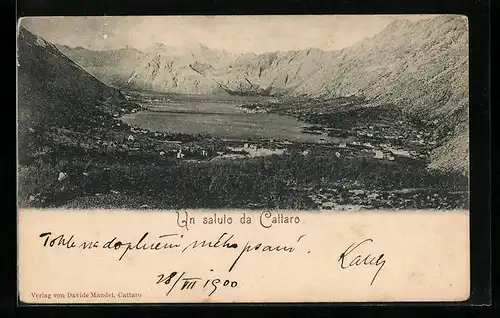 AK Cattaro, Gesamtansicht aus der Vogelschau