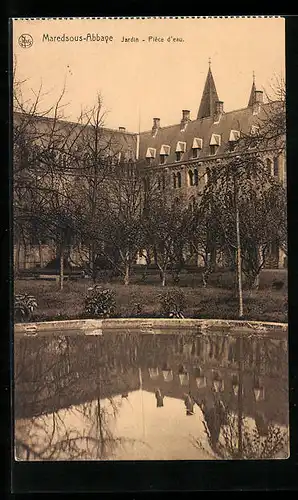 AK Maredsous, Abbaye, Jardin, Pièce d`eau