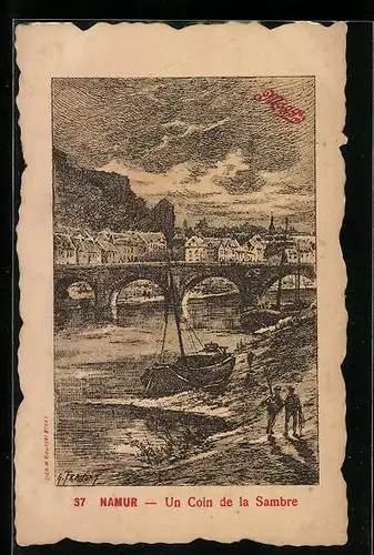 Künstler-AK Namur, Un Coin de la Sambre