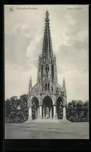 AK Bruxelles-Laeken, Statue Léopold I.