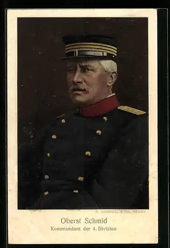 AK Oberst Schmid, Kommandant der schweizer 4. Division