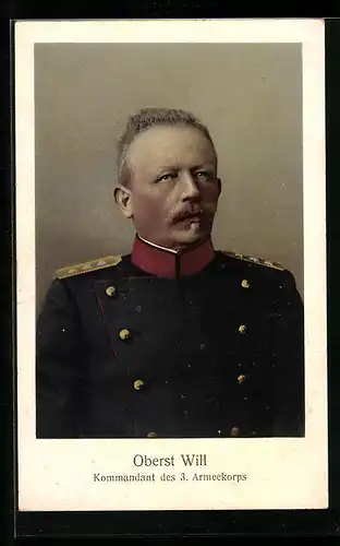 AK Oberst Will, Kommandant des schweizer 3. Armeekorps