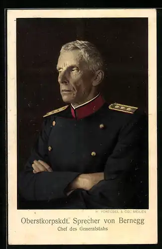 AK Sprecher von Bernegg, Chef des schweizer Generalstabs