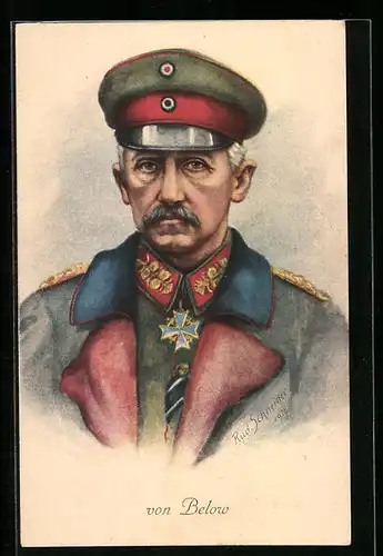 Künstler-AK Rudolf Schneider: Heerführer von Below in Uniform