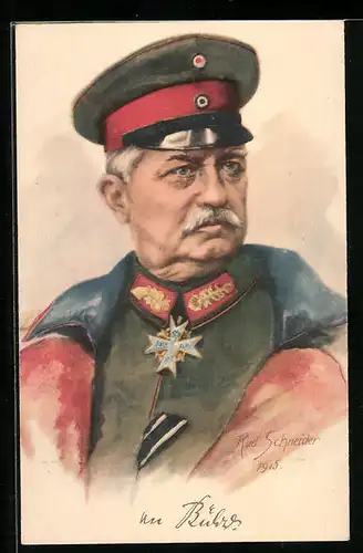 Künstler-AK Rudolf Schneider: Heerführer von Bülow im Portrait