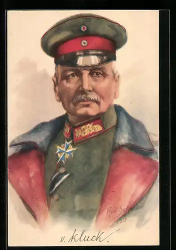 Künstler-AK Rudolf Schneider: Heerführer von Kluck in Uniform
