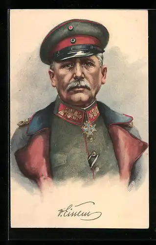 Künstler-AK Rudolf Schneider: Heerführer von Einem in Uniform