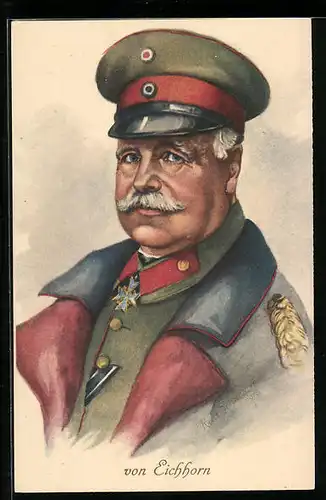 Künstler-AK Rudolf Schneider: Heerführer von Eichhorn mit freundlichem Blick