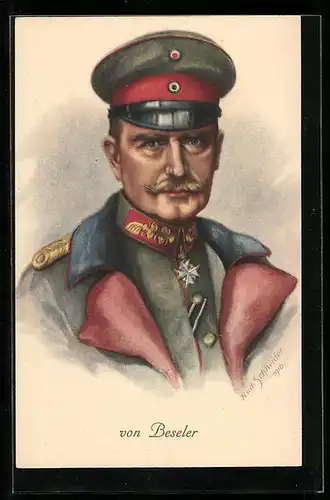 Künstler-AK Rudolf Schneider: Heerführer von Beseler in Uniform