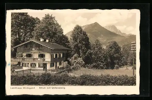 AK Strub, Hotel-Pension Landhaus Hildegard mit Untersberg