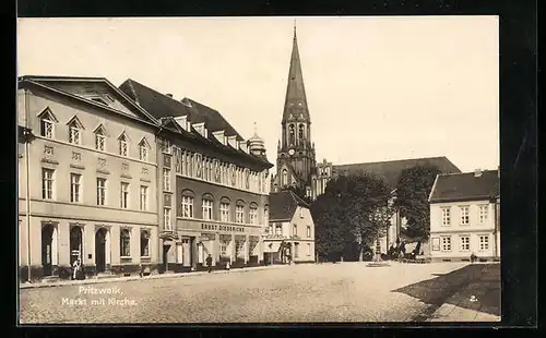 AK Pritzwalk, Markt mit Kirche