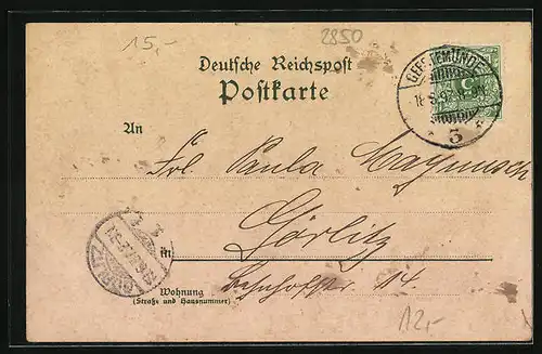 Lithographie Bremerhaven, Ortsansicht, Brücke ü. d. Geeste, Rothesand-Leuchtturm, Evangel. Kirche