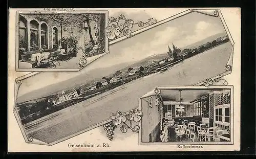 AK Geisenheim a. Rh., Ortsansicht, Hotel-Restaurant Zur Linde, Bes.: Wilh. Chr. Wollmann Wwe.