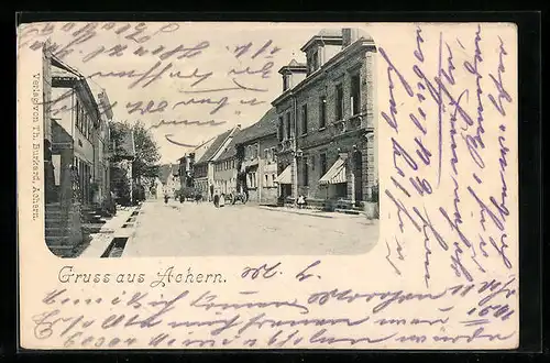 AK Achern, Strassenpartie mit Geschäften