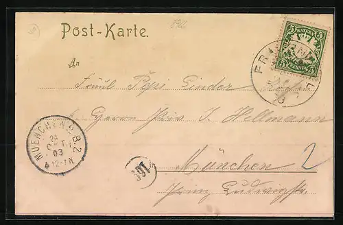 Lithographie Gschnait i. bayerischen Allgäu, Ortspartie, Kirche, Jesus am Kreuz