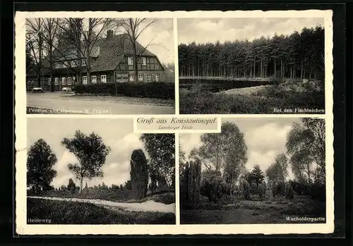 AK Amelinghausen, Pension und Gasthaus Konstantinopel, Landpoststempel Konstantinopel