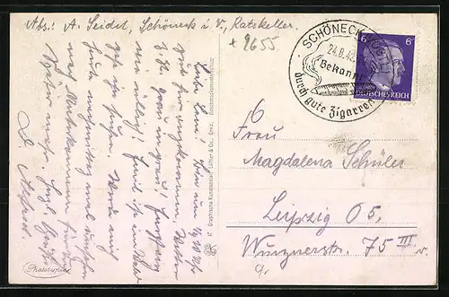 AK Schöneck i. V., Blick auf das Rathaus