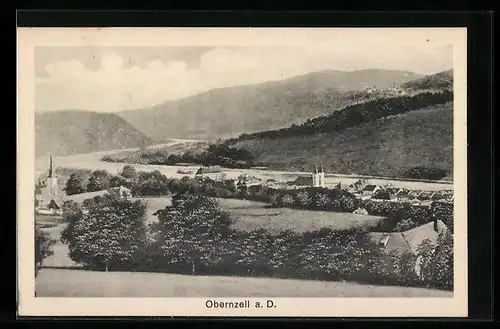 AK Obernzell a. D., Ortsansicht mit Fluss