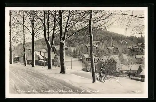AK Bärenfels i. Erzgeb., Ortsansicht im Winter