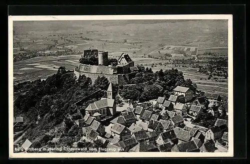 AK Hering i. Odenwald, Ortsansicht mit Burg Otzberg