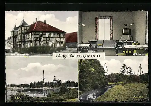 AK Wietze /Lüneburger Heide, Hotel Wietzer Hof, D. E. A., Oelgebiet