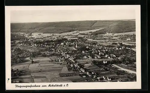 AK Michelstadt i. O., Gesamtansicht, Fliegeraufnahme