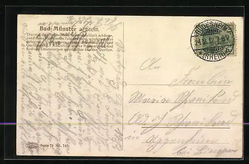 AK Bad Münster a. Stein, Partie im Huttental