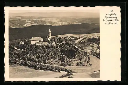 AK Kahla i. Thür., Leuchtenburg aus der Vogelschau