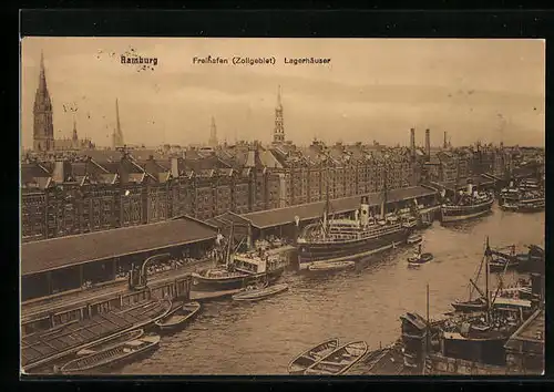AK Hamburg, Freihafen und Lagerhäuser