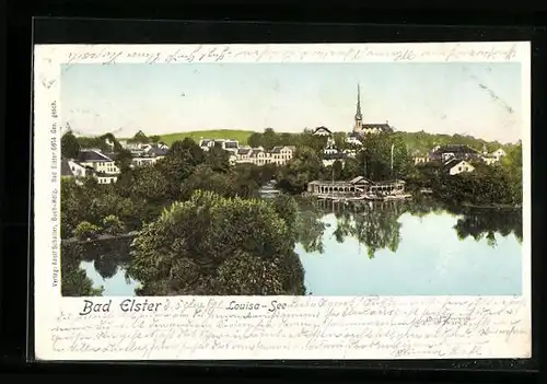 AK Bad Elster, Ortsansicht mit Louisa-See